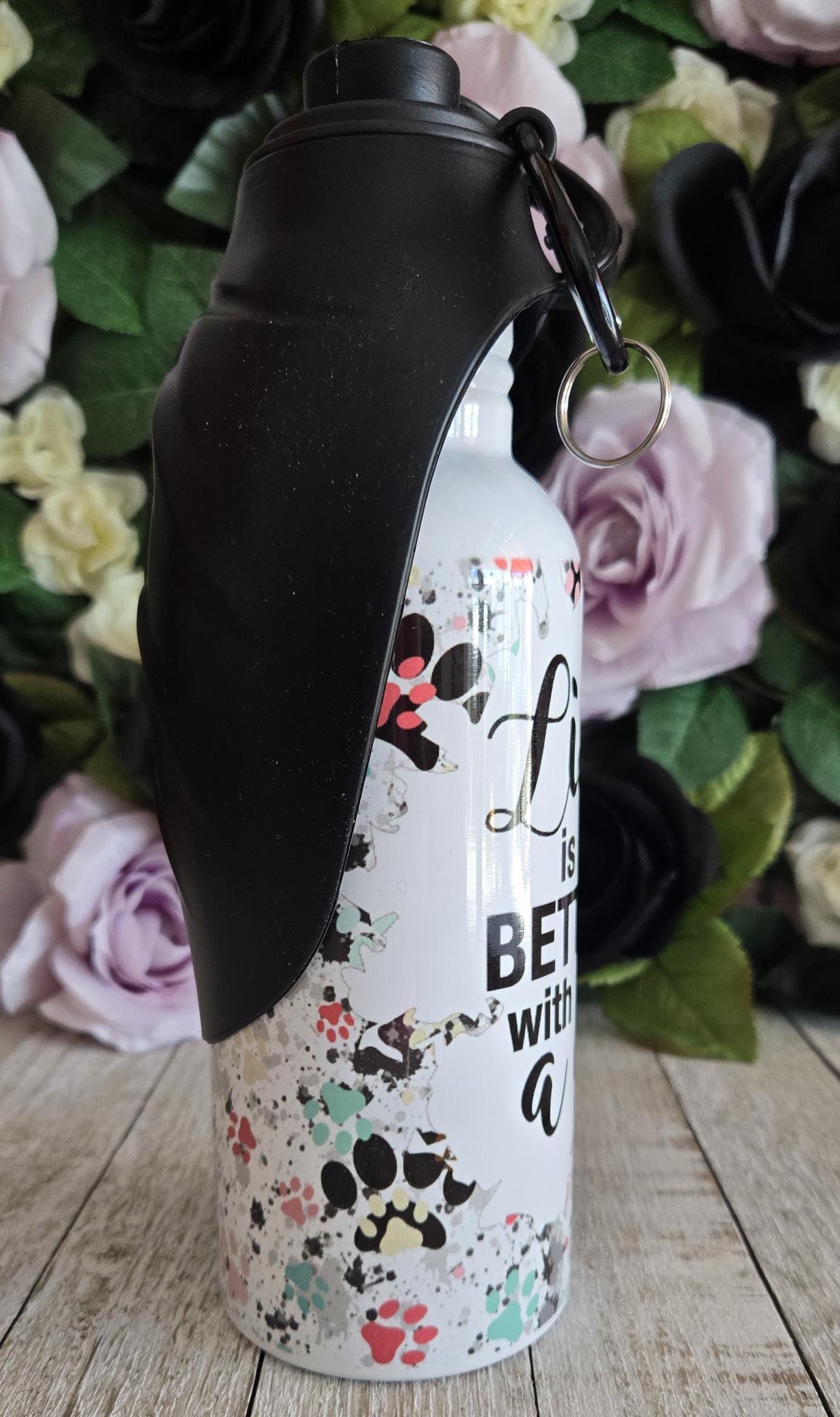 Life is Better with a Dog Portable Dog Water Bottle 20oz Stainless Steel Dog Lover Owner Puppy Pet Travel Water Bowl Mom Birthday Gift