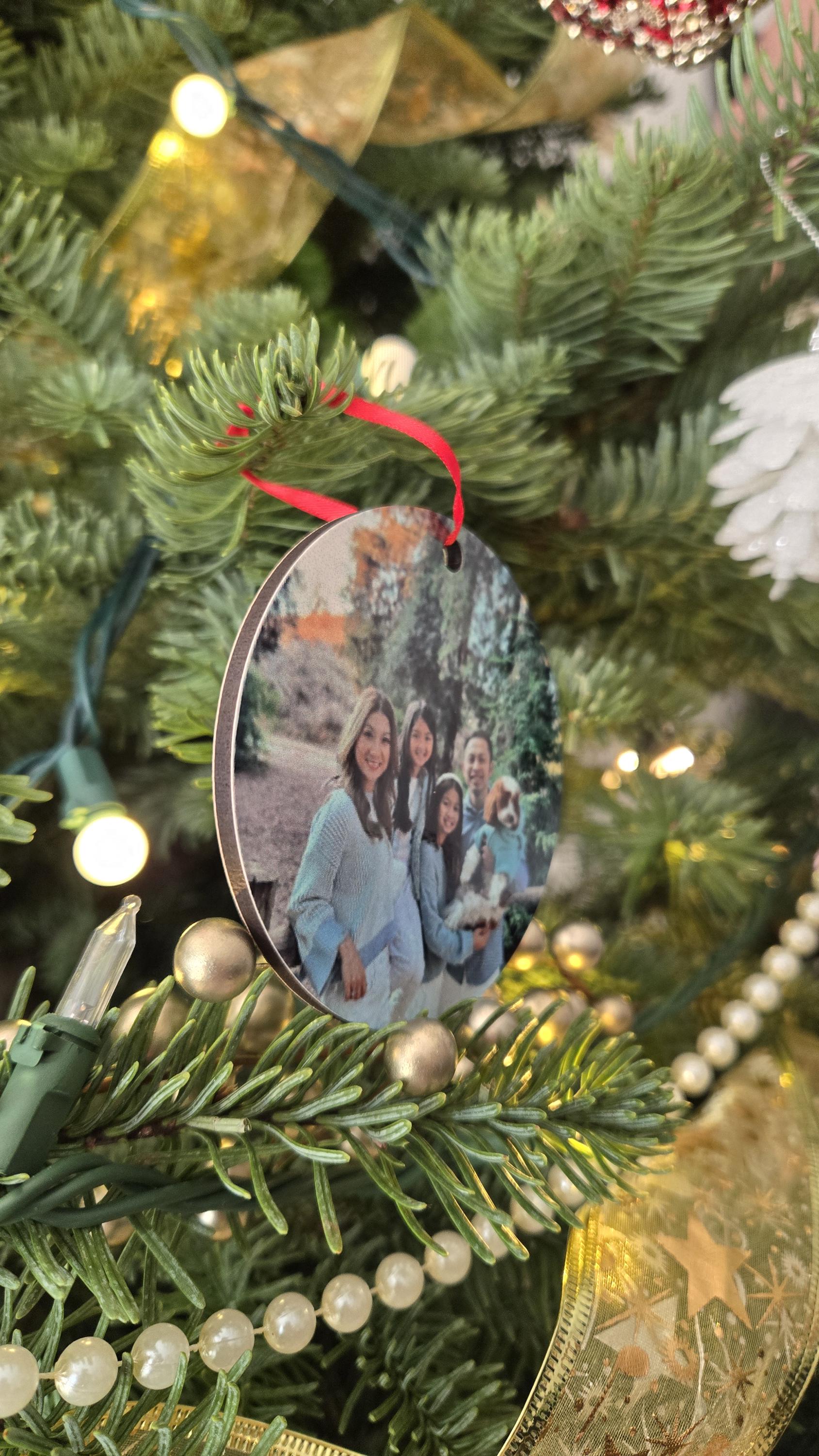 Lightweight Personalized Photo Christmas Tree Ornament Keepsake Gift Stocking Stuffer Navidad Regalos