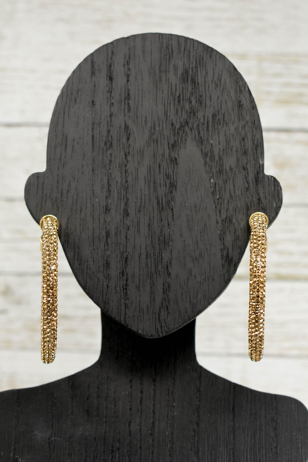 2.5" Ladies Bohemian Topaz Rhinestone Sparkle Wrap Pave Open Hoop Earrings Stone Accent Women Party Night Out