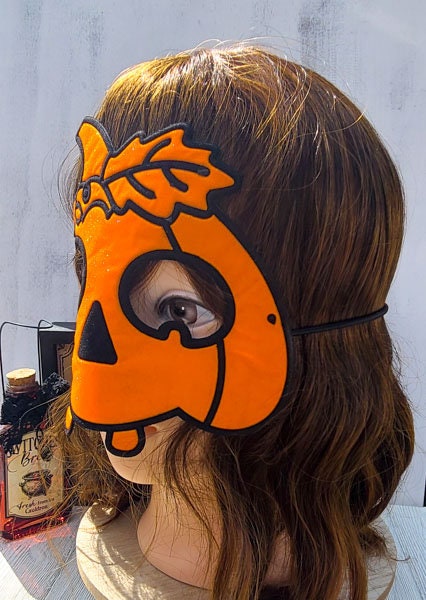 Orange Pumpkin Shimmery Felt Halloween Costume Party Kids Carnival Dress Up Mask