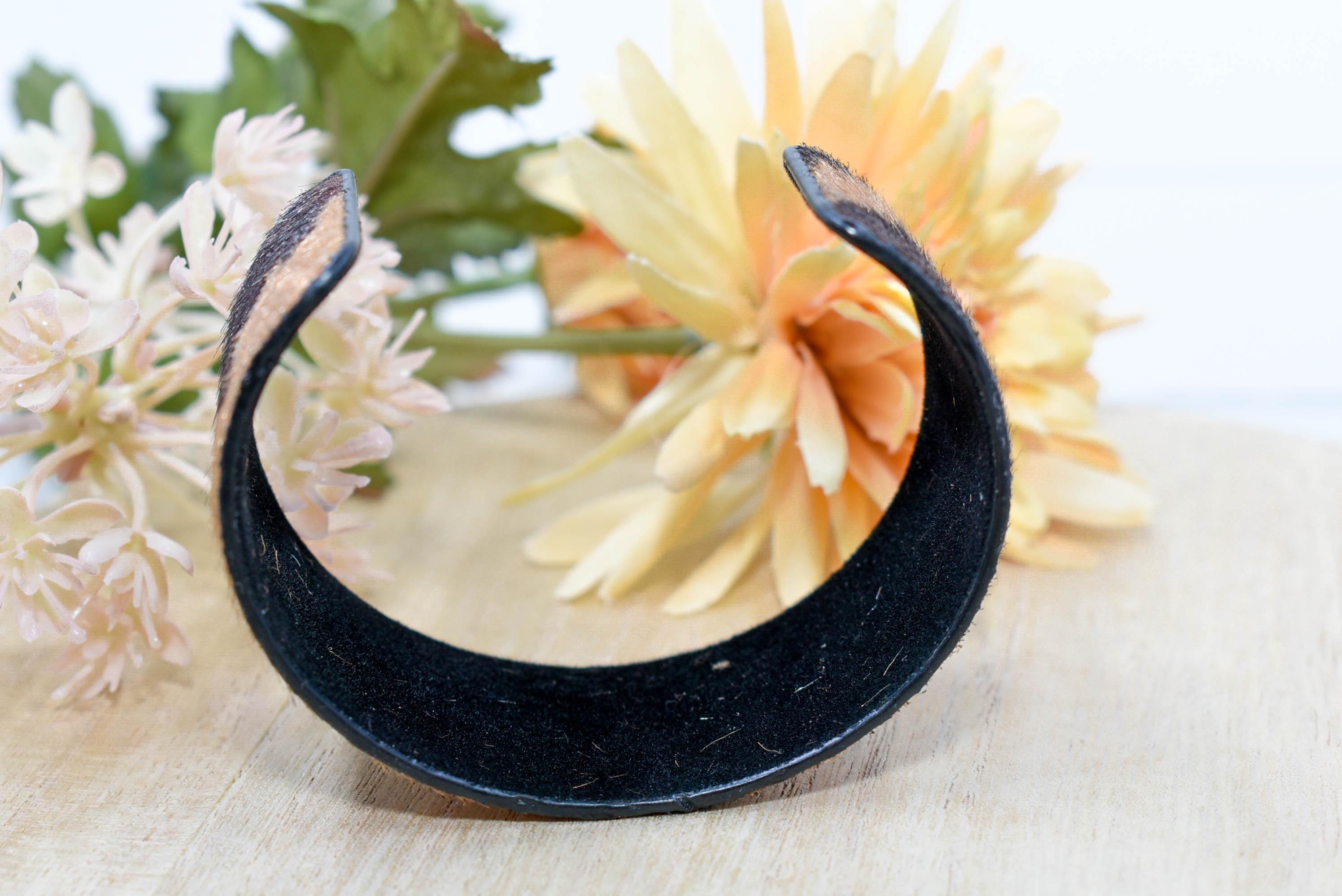 Faux Fur Cheetah Print Cuff Bangle Bracelet Statement Fashion Pageant Night Out