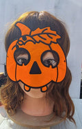 Orange Pumpkin Shimmery Felt Halloween Costume Party Kids Carnival Dress Up Mask
