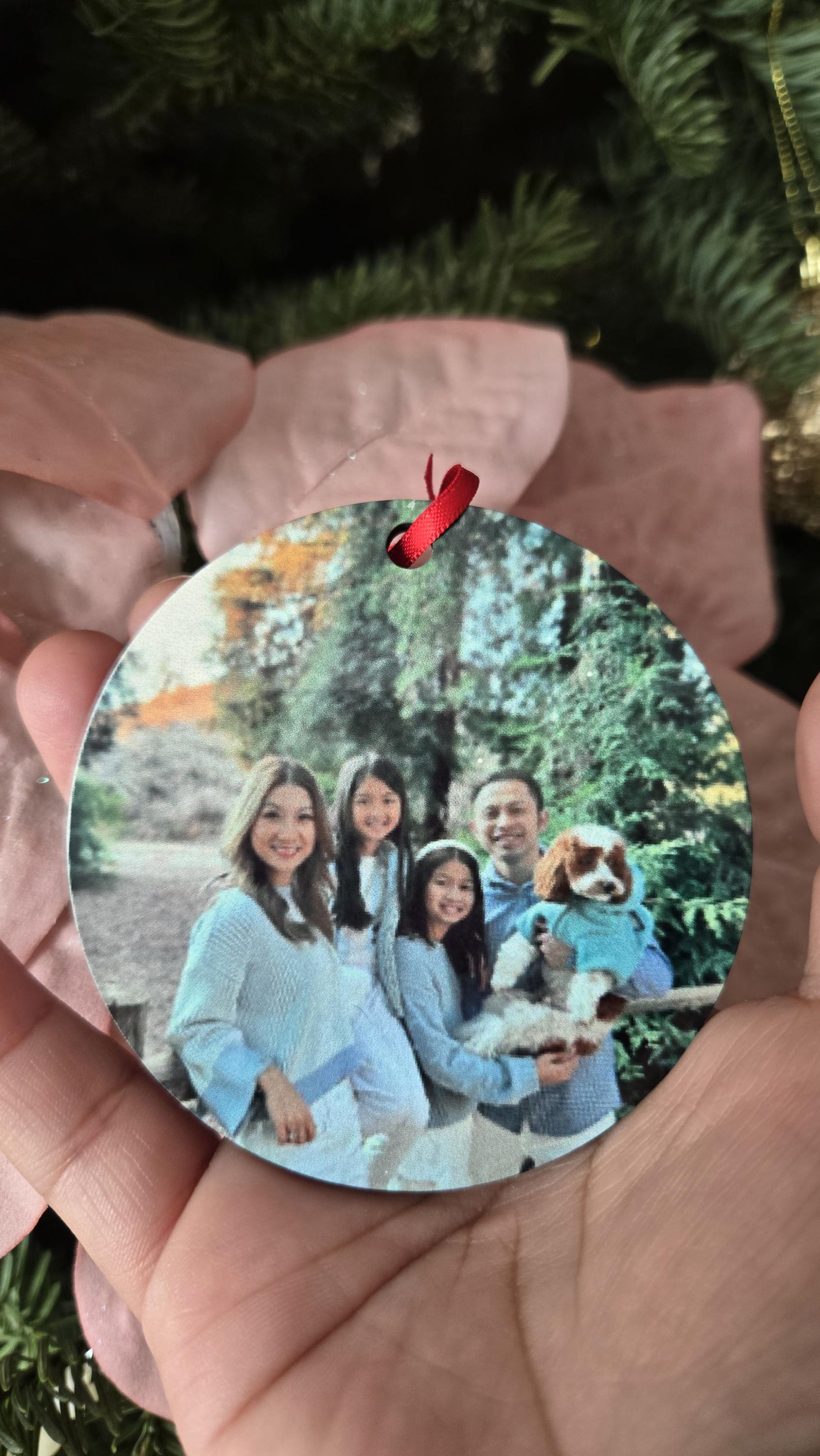 Lightweight Personalized Photo Christmas Tree Ornament Keepsake Gift Stocking Stuffer Navidad Regalos