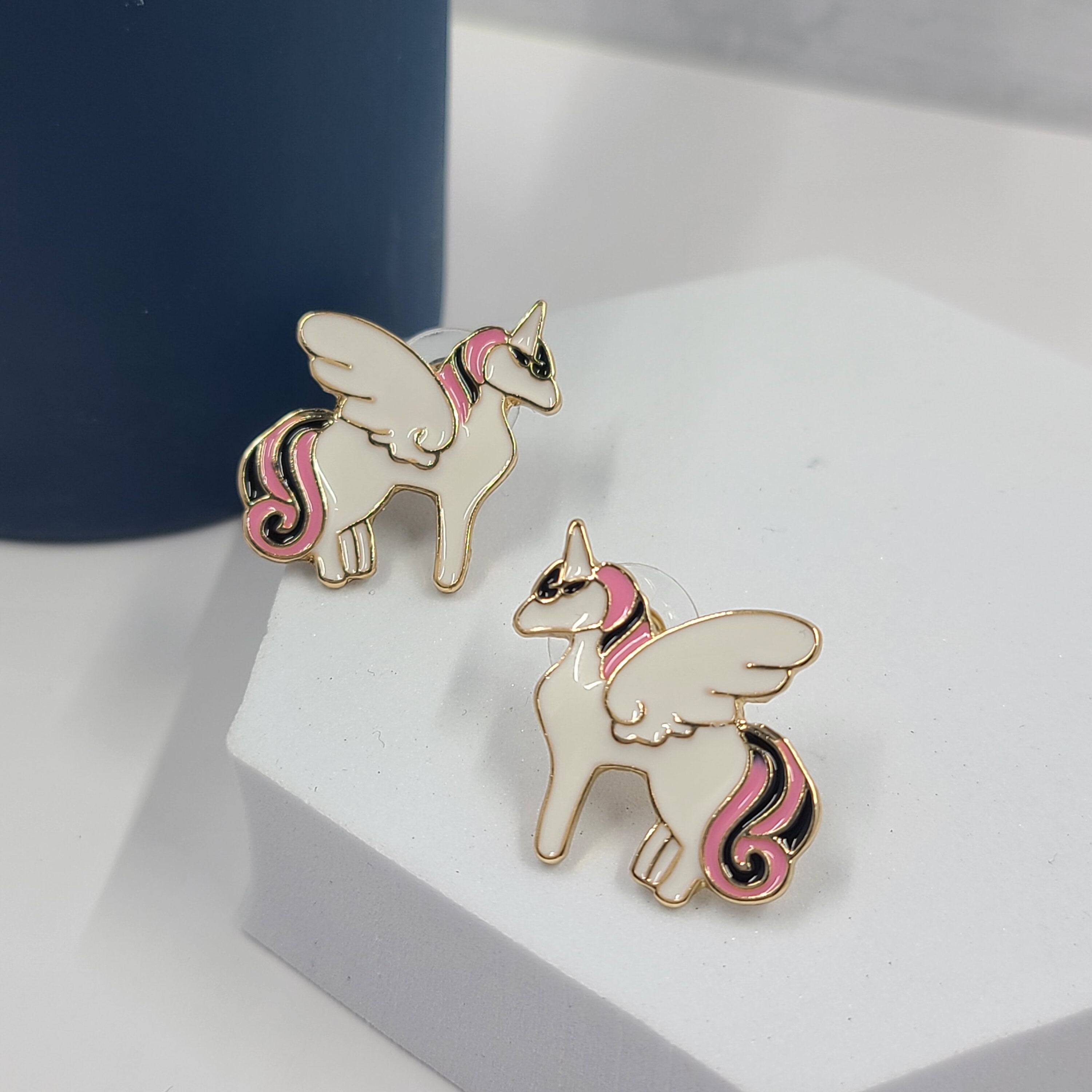 1" Small Dainty Girls Kids Teen Fantasy Winged Unicorn Stud Earrings Gifts Christmas Birthday