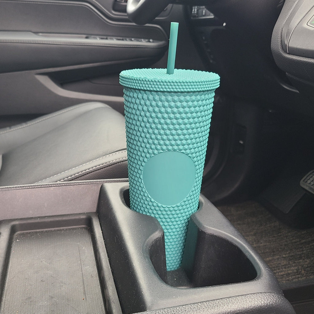 24oz Green Matte Studded Soft Texture To Go Travel Tumbler Cup Blank Center Circle with Lid and Matching Straw