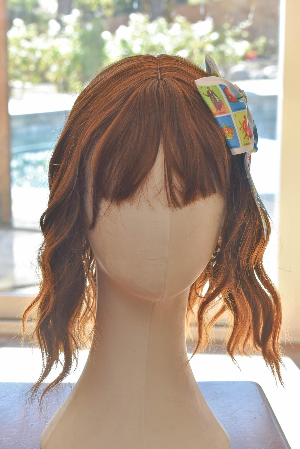 Large Loteria Print Rhinestone Embellished Hair Bow Alligator Clip Girls Women Theme Hair Accessory Mexican Hispanic Culture