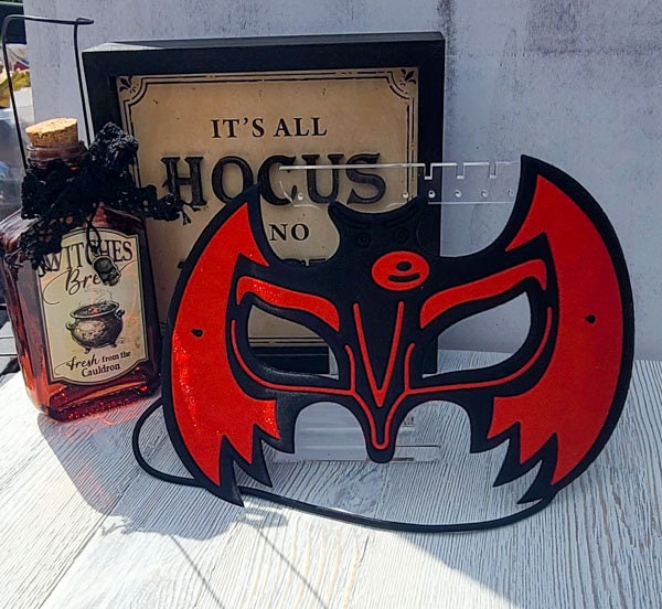 Red Bat Shimmery Felt Halloween Costume Party Kids Carnival Dress Up Mask