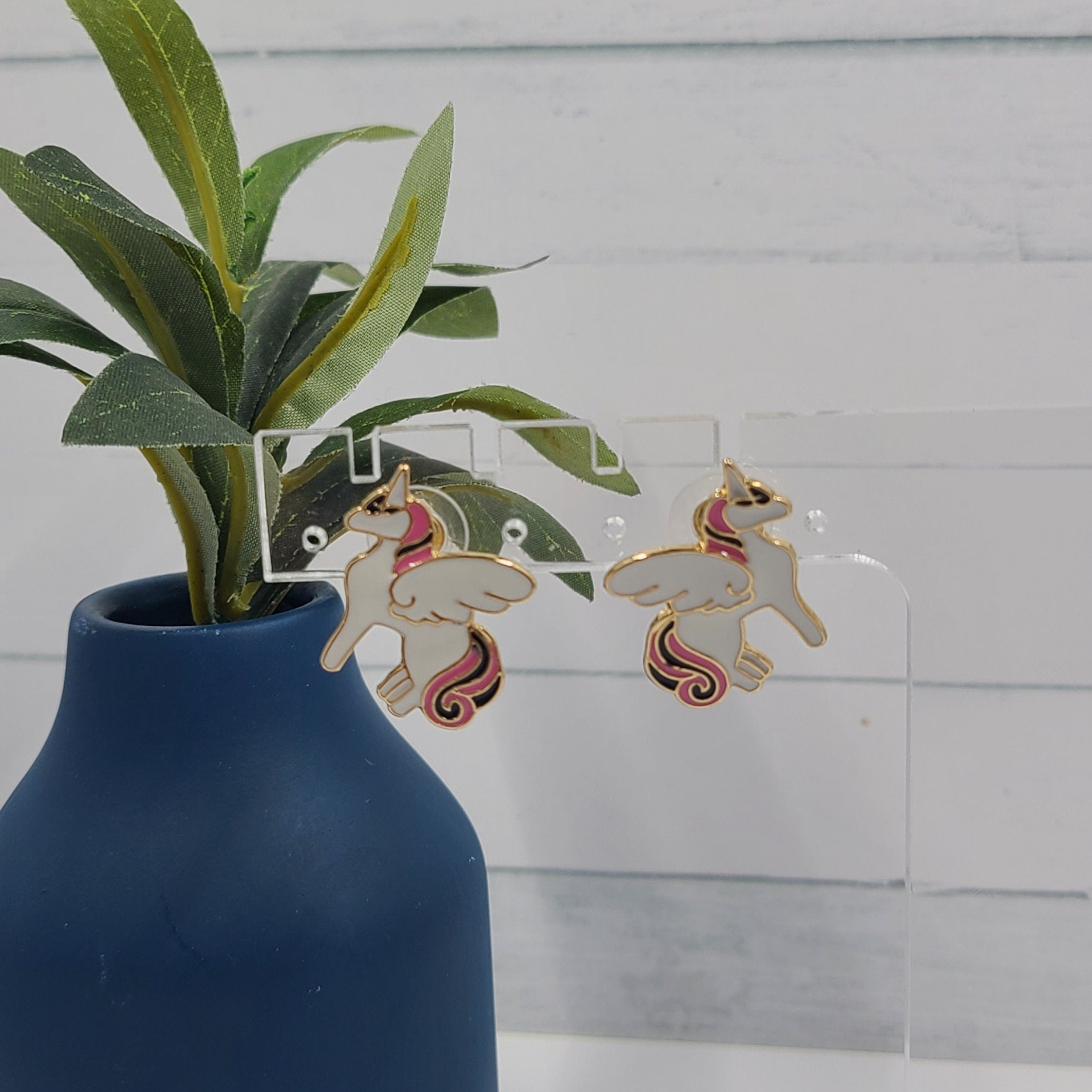 1" Small Dainty Girls Kids Teen Fantasy Winged Unicorn Stud Earrings Gifts Christmas Birthday