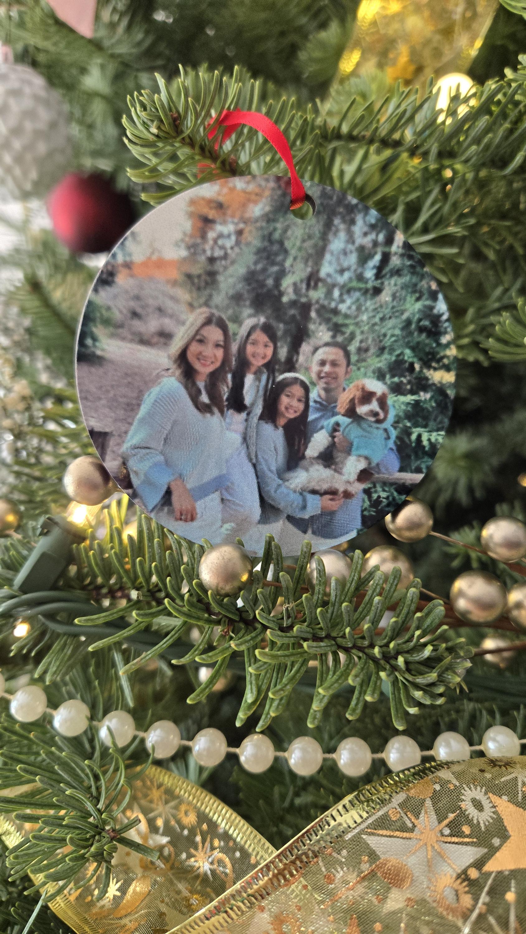 Lightweight Personalized Photo Christmas Tree Ornament Keepsake Gift Stocking Stuffer Navidad Regalos