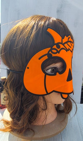 Orange Pumpkin Shimmery Felt Halloween Costume Party Kids Carnival Dress Up Mask